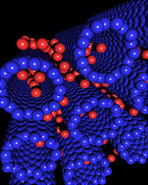 Illustration: Compact, lightweight carbon adsorbant materials, like carbon nanotubes, can store significant amounts of hydrogen at room temperature and are being investigated for possible use in a hydrogen storage system.